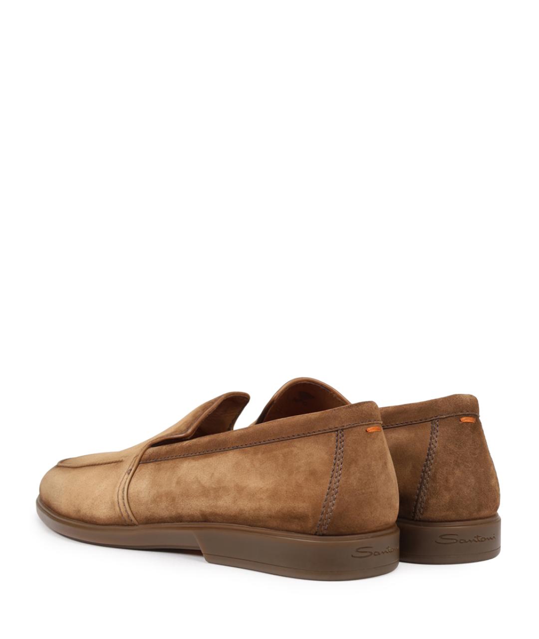 SANTONI Коричневые замшевые лоферы, фото 4