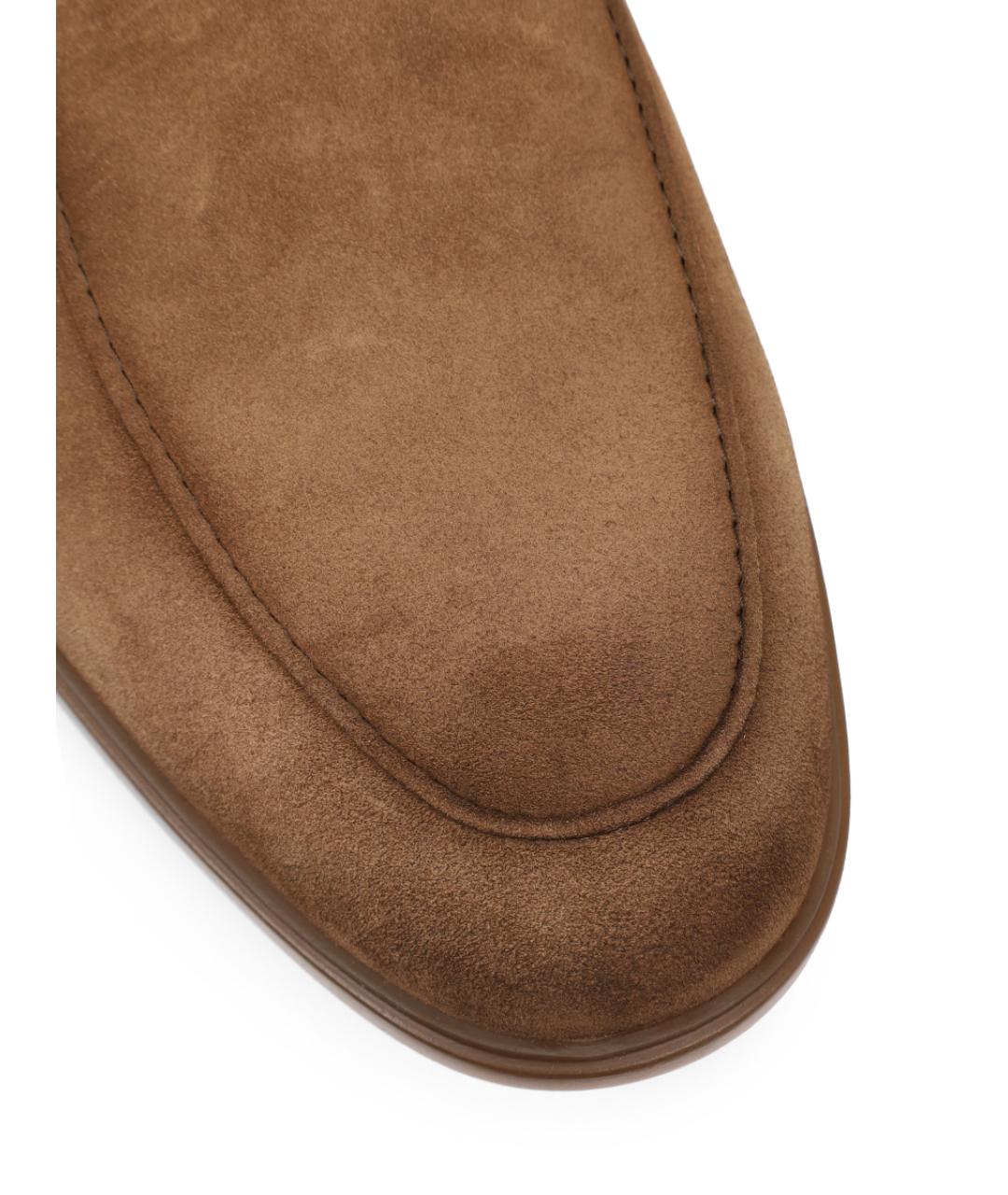SANTONI Коричневые замшевые лоферы, фото 5