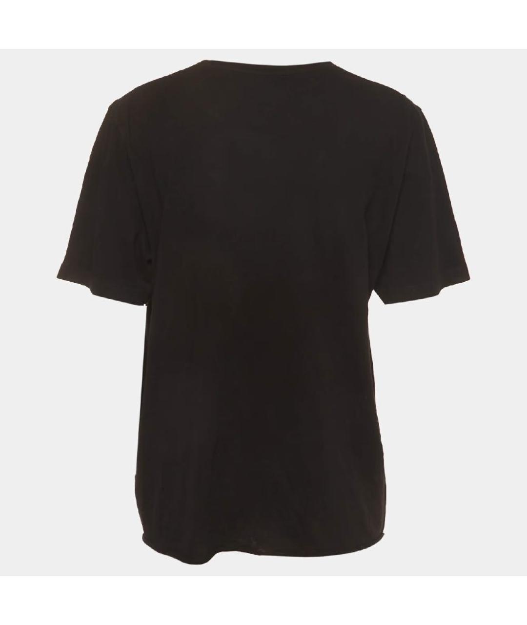 SAINT LAURENT Черная хлопковая футболка, фото 2