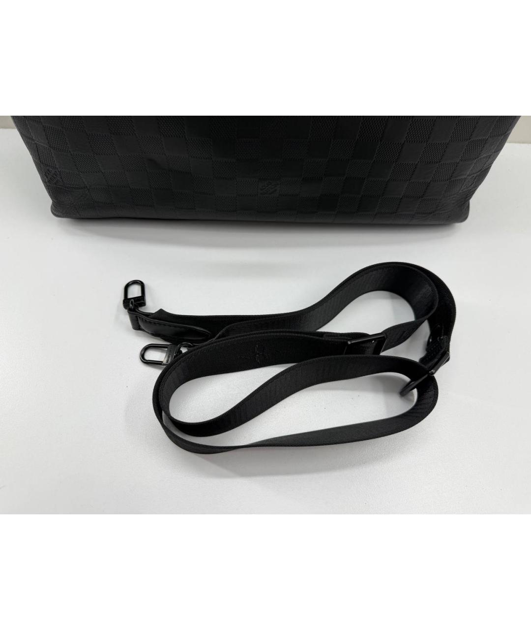 LOUIS VUITTON Черный кожаный портфель, фото 2