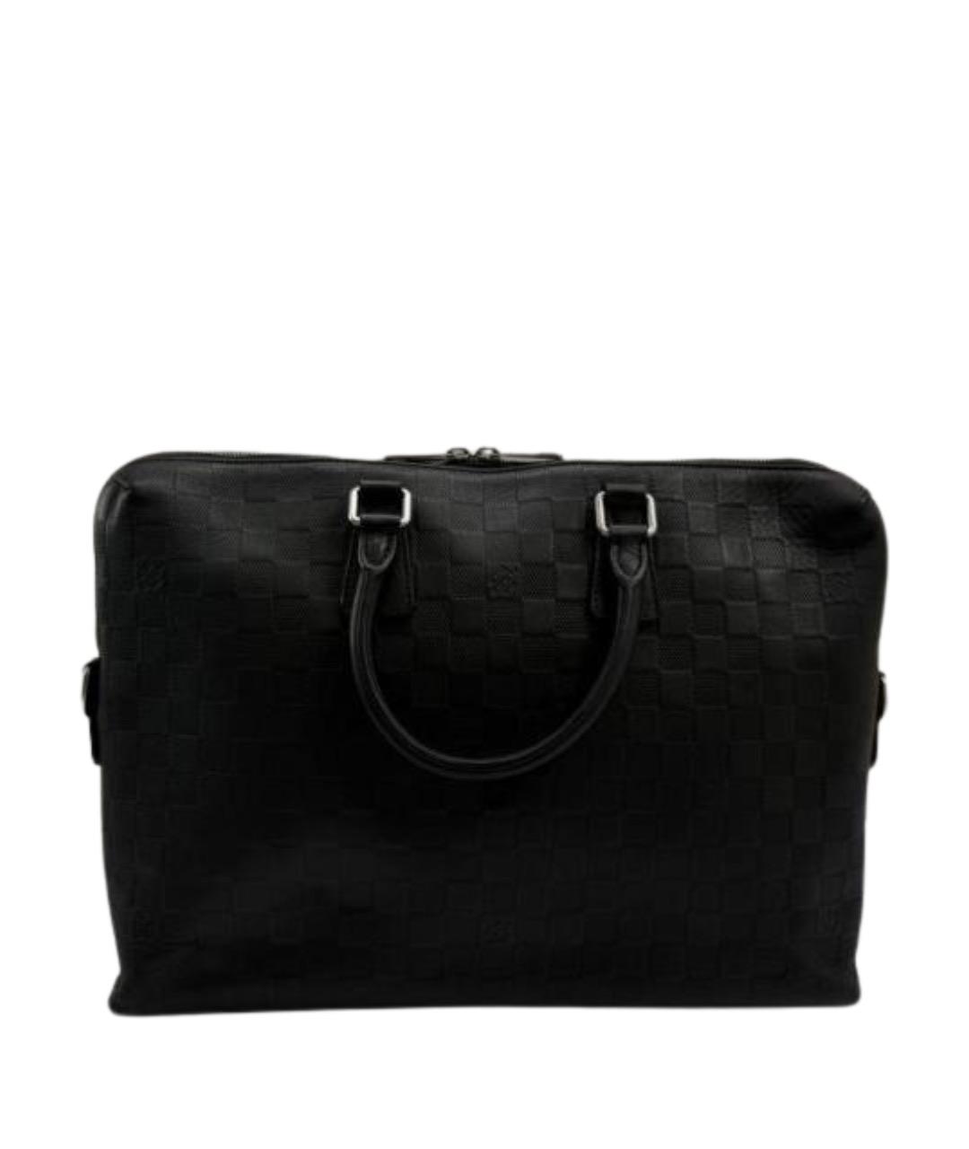 LOUIS VUITTON Черный кожаный портфель, фото 1