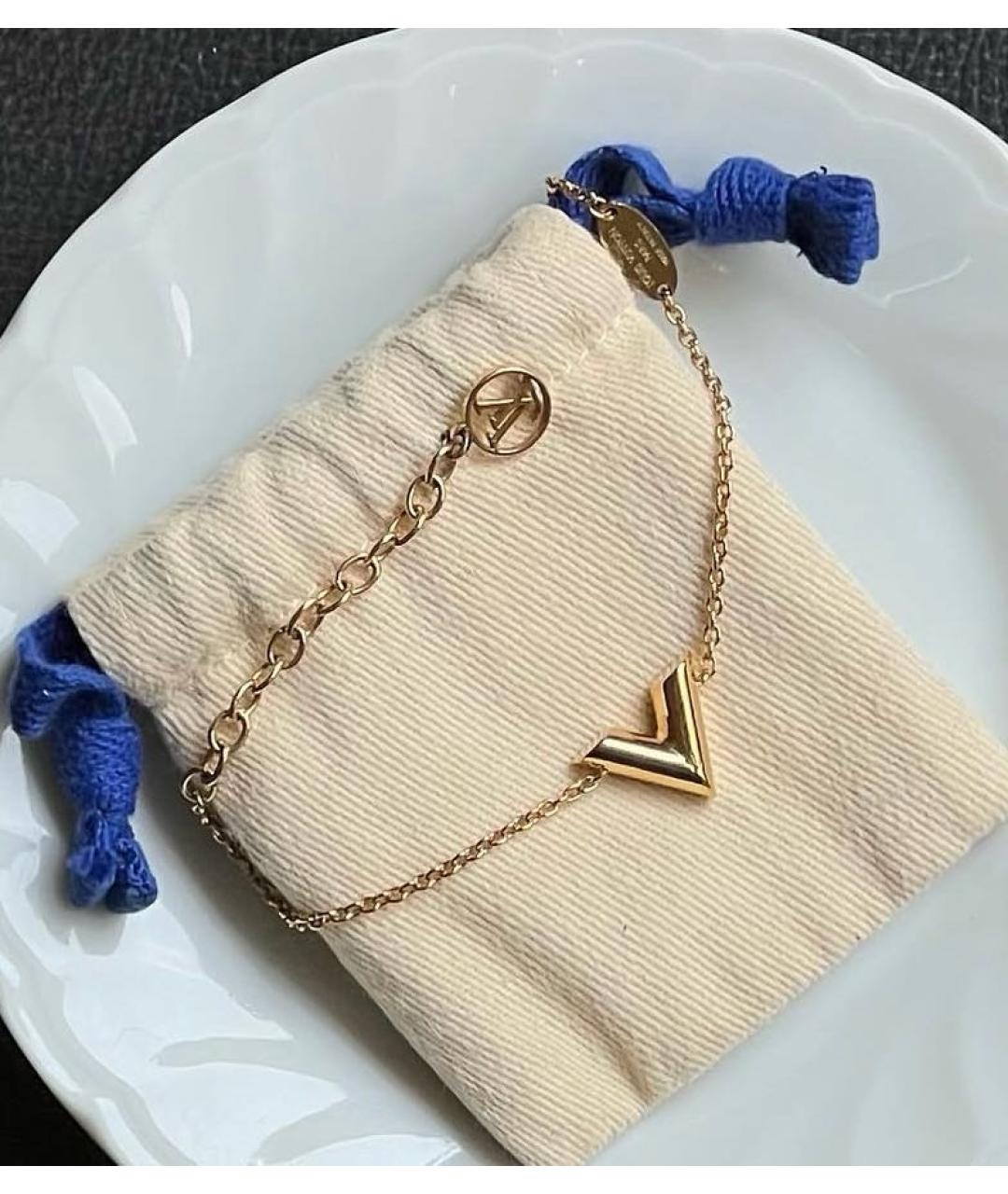 LOUIS VUITTON Золотой латунный браслет, фото 3