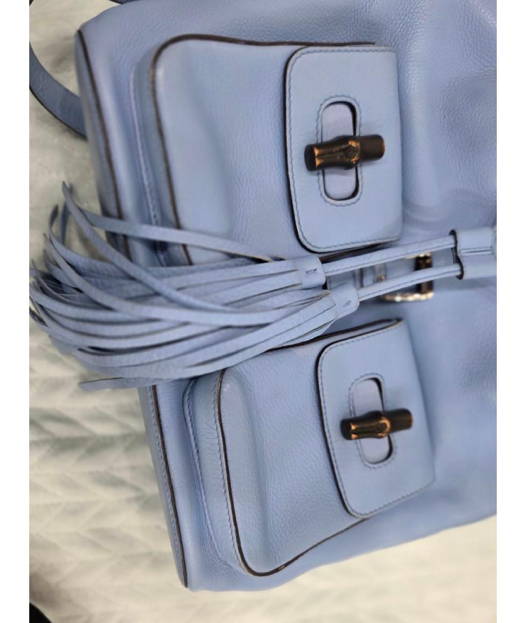 GUCCI Голубой кожаный рюкзак, фото 6