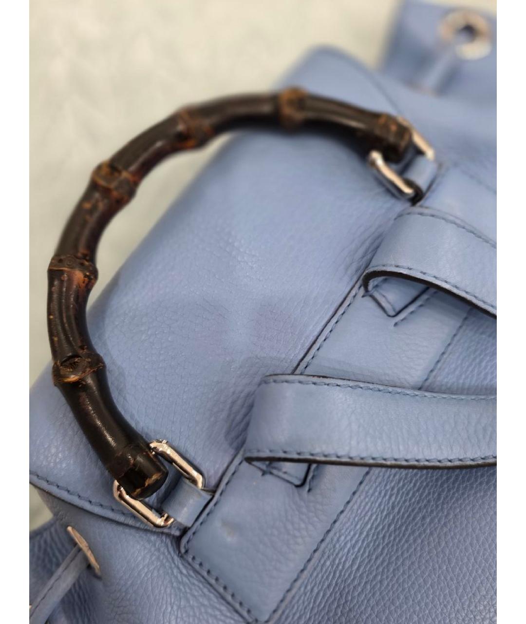 GUCCI Голубой кожаный рюкзак, фото 5