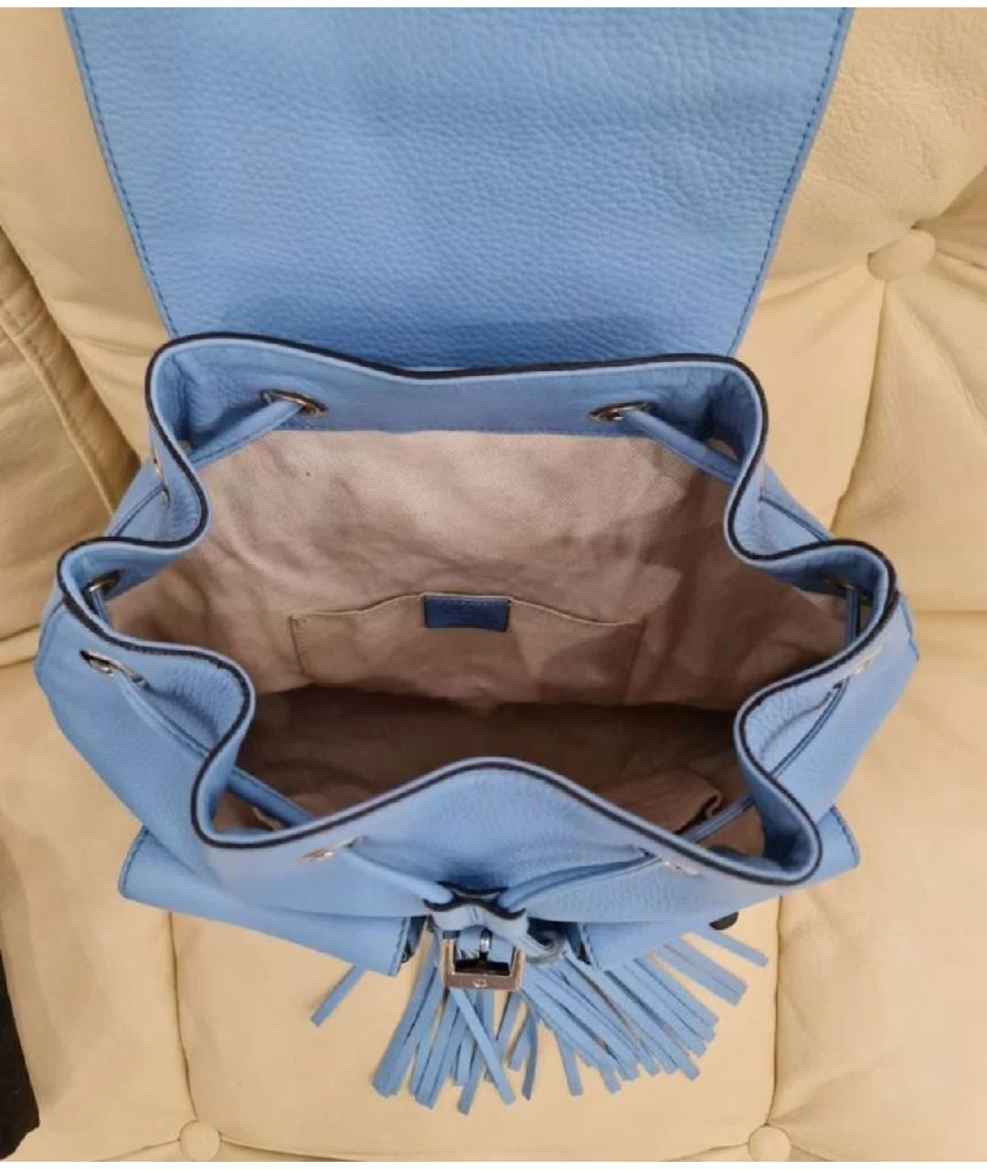 GUCCI Голубой кожаный рюкзак, фото 4
