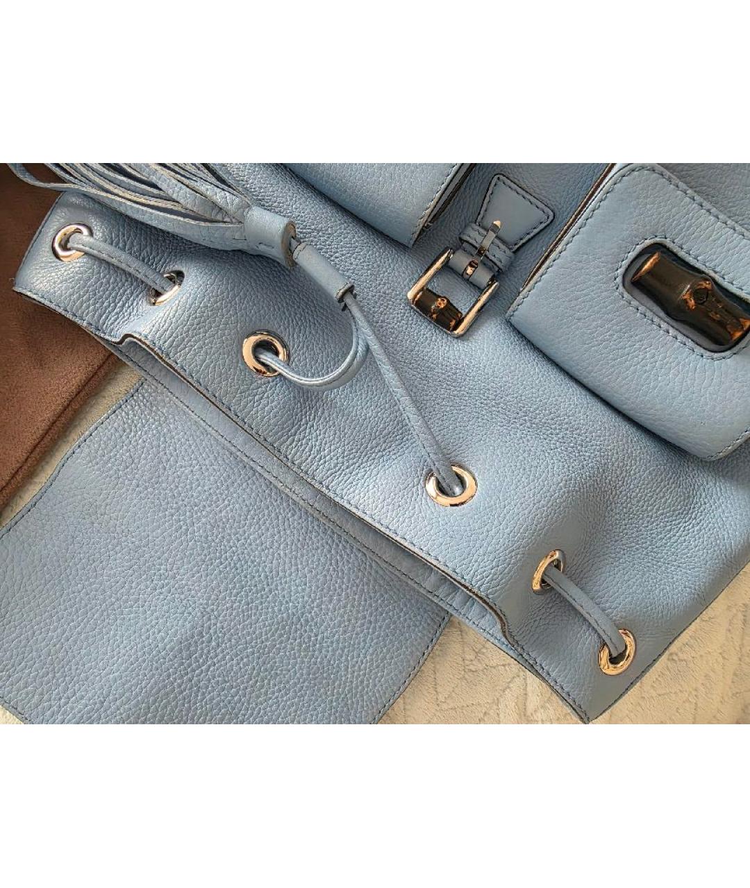 GUCCI Голубой кожаный рюкзак, фото 9