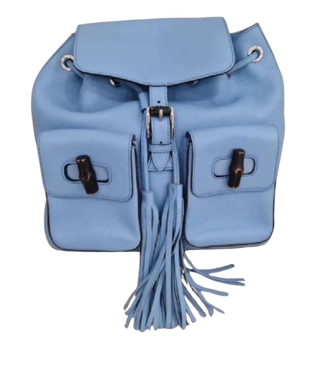 GUCCI Голубой кожаный рюкзак, фото 1