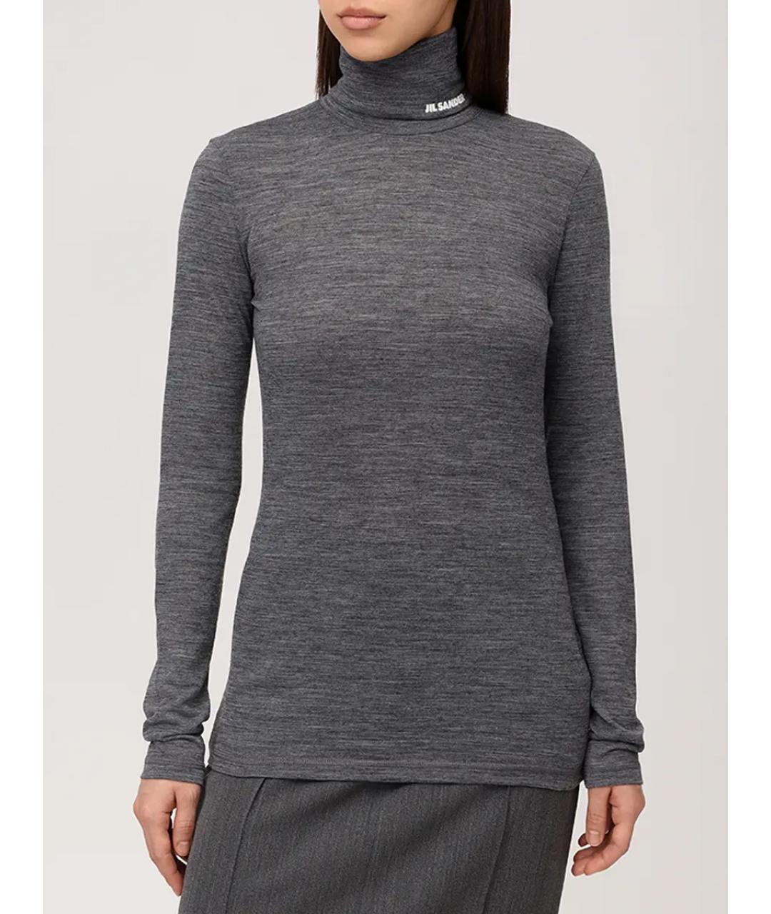 JIL SANDER Серая водолазка, фото 3