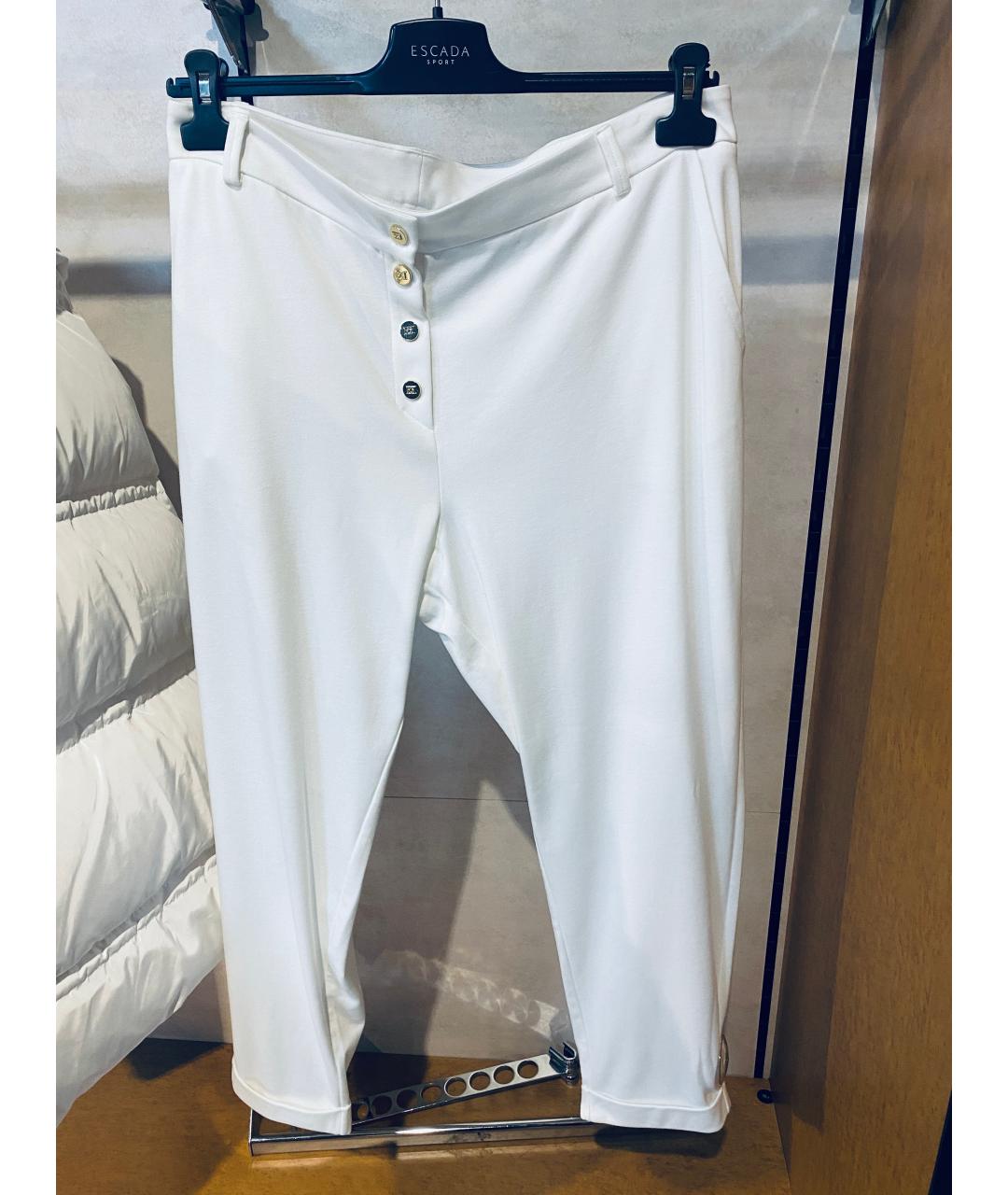 ESCADA Белые вискозные прямые брюки, фото 6