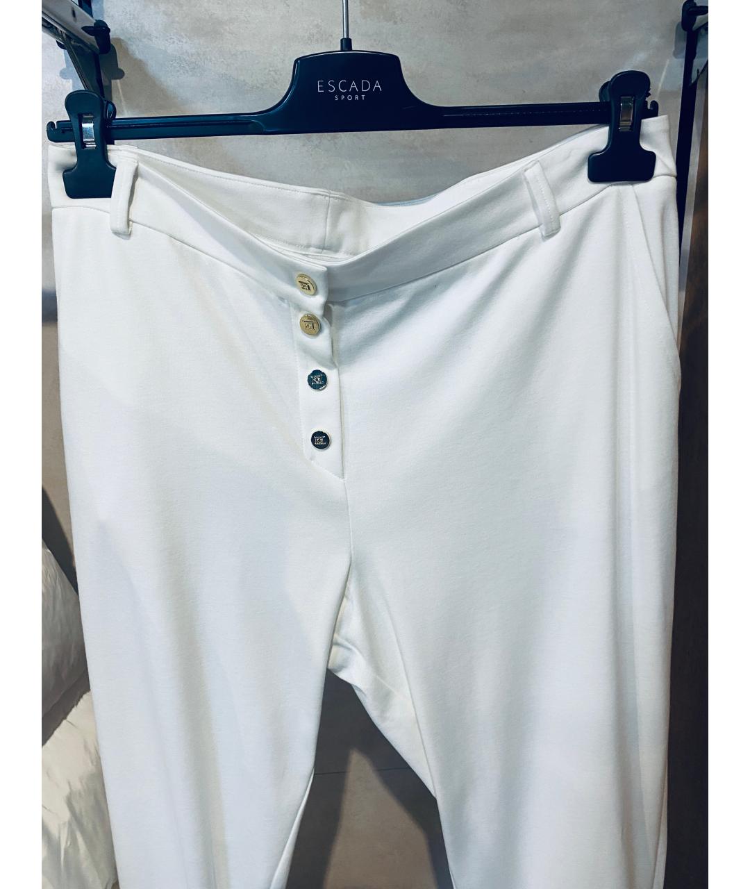 ESCADA Белые вискозные прямые брюки, фото 5