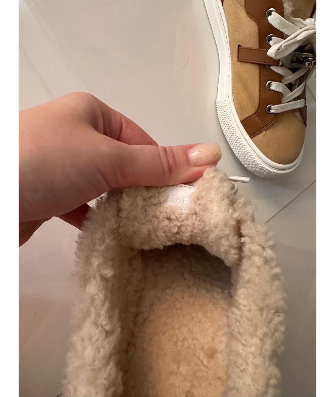 HERMES Коричневые замшевые кеды, фото 8