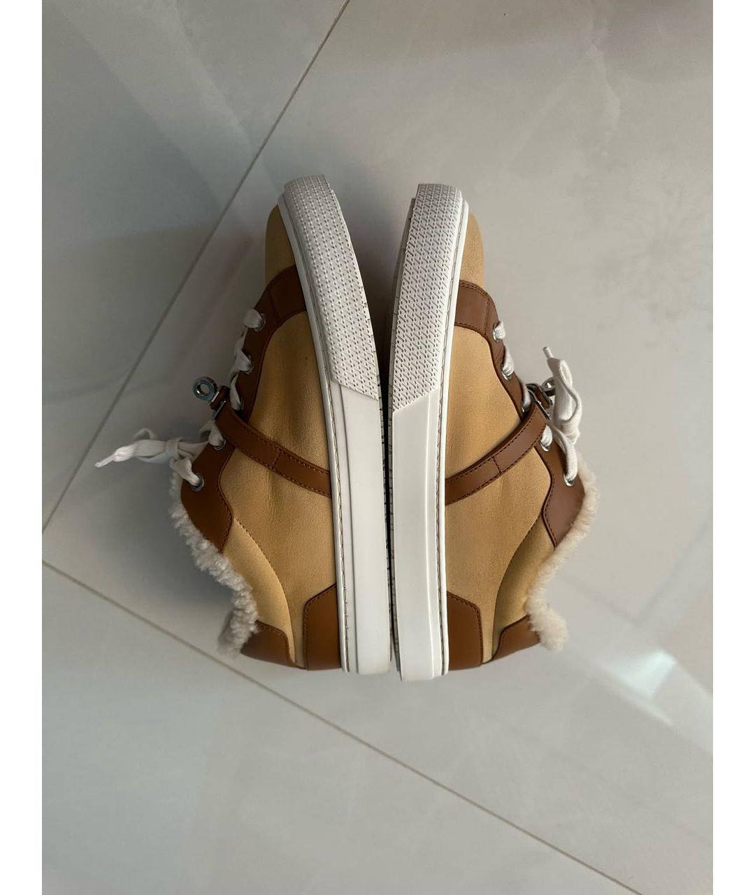 HERMES Коричневые замшевые кеды, фото 6