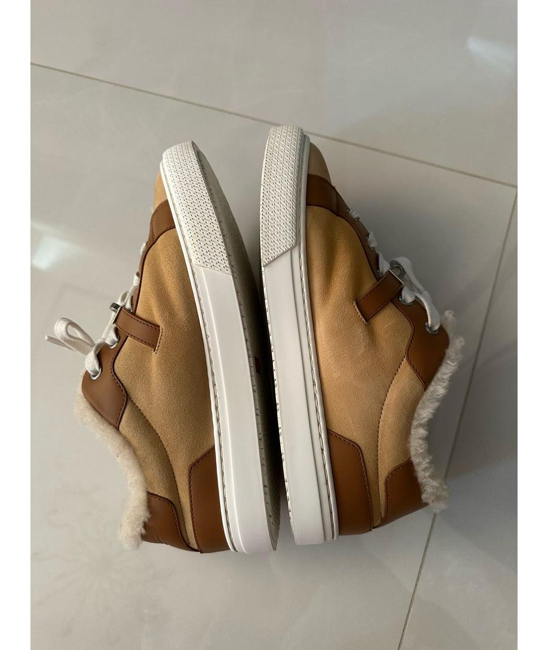 HERMES Коричневые замшевые кеды, фото 5