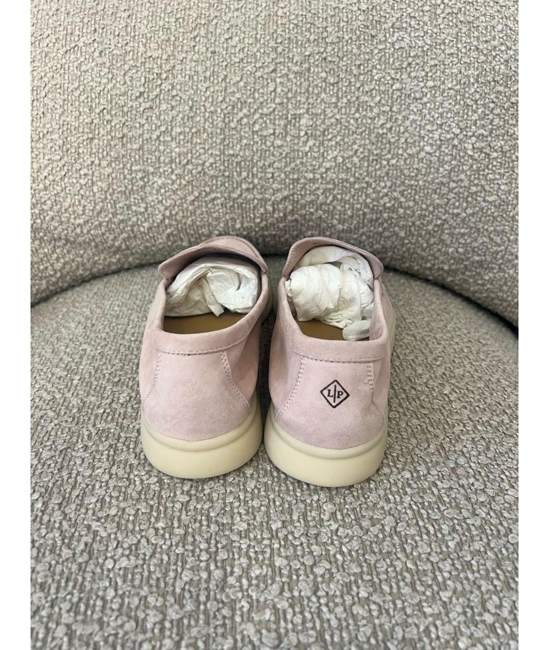 LORO PIANA Розовые замшевые лоферы, фото 4