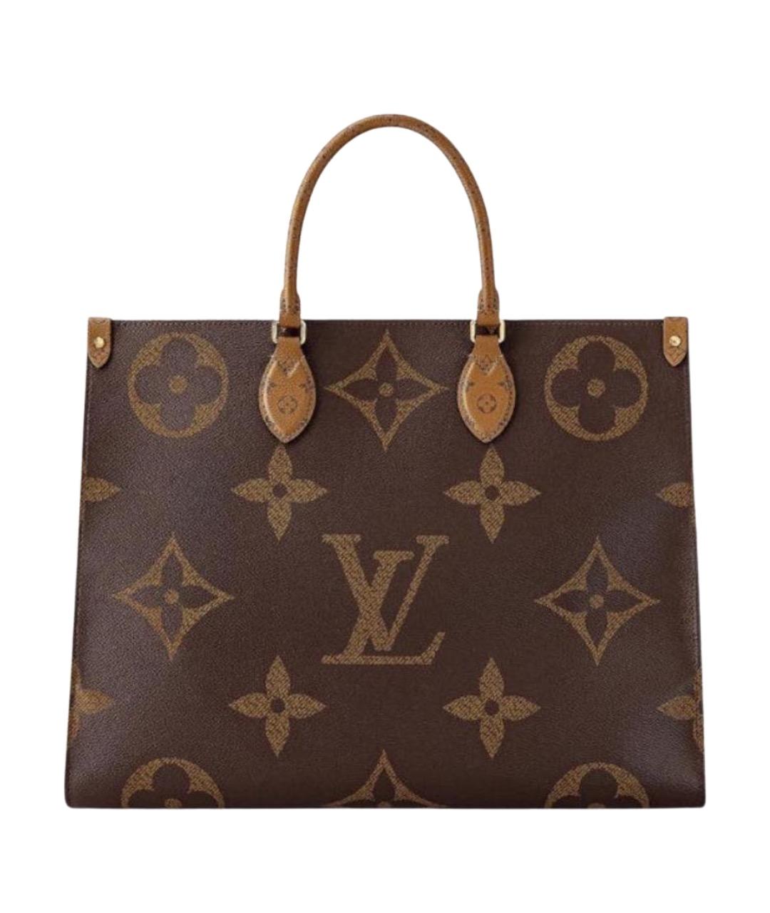 LOUIS VUITTON Коричневая кожаная сумка тоут, фото 1