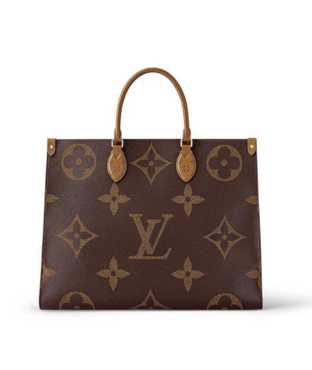 LOUIS VUITTON Коричневая кожаная сумка тоут, фото 8