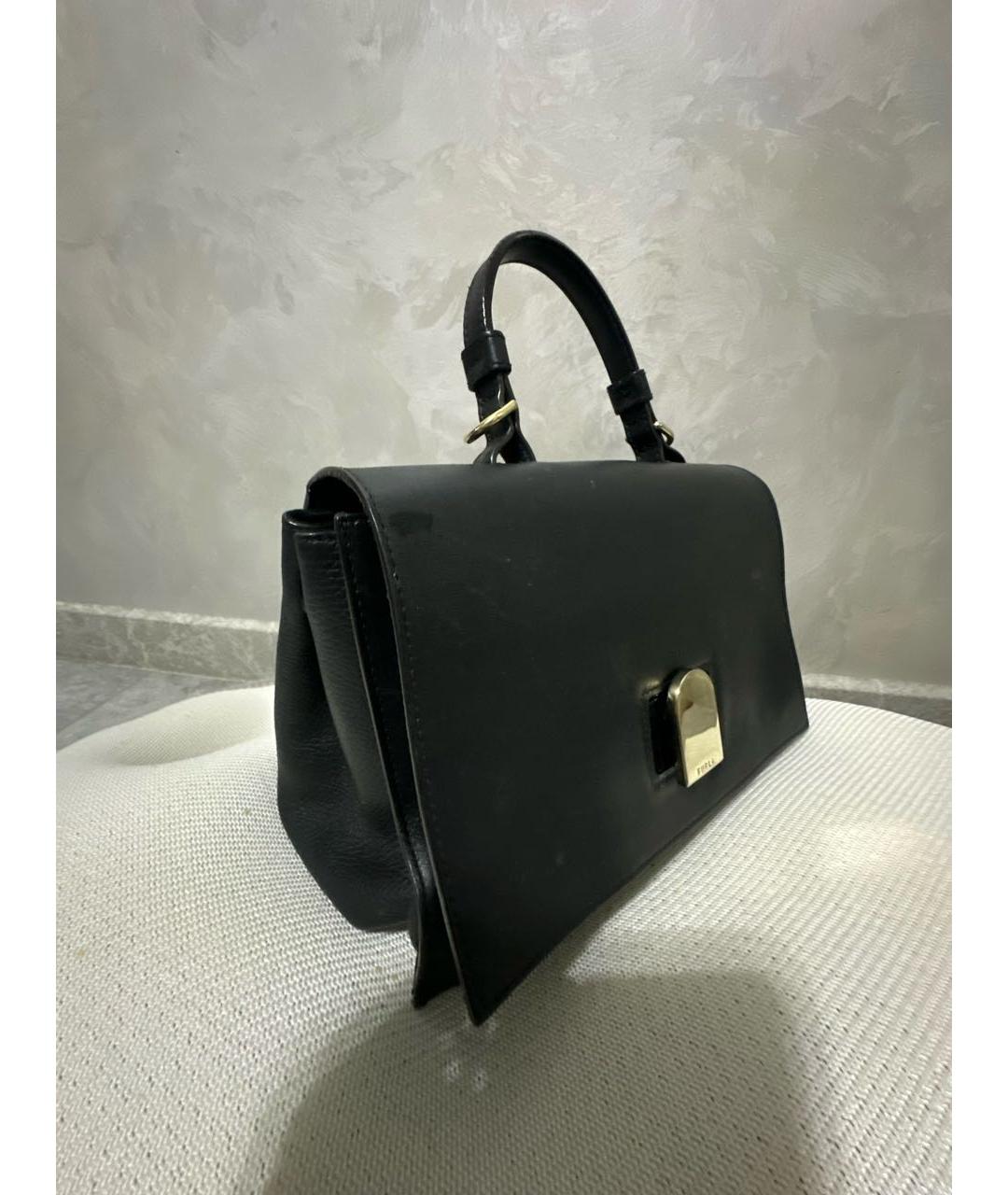 FURLA Черная кожаная сумка с короткими ручками, фото 2