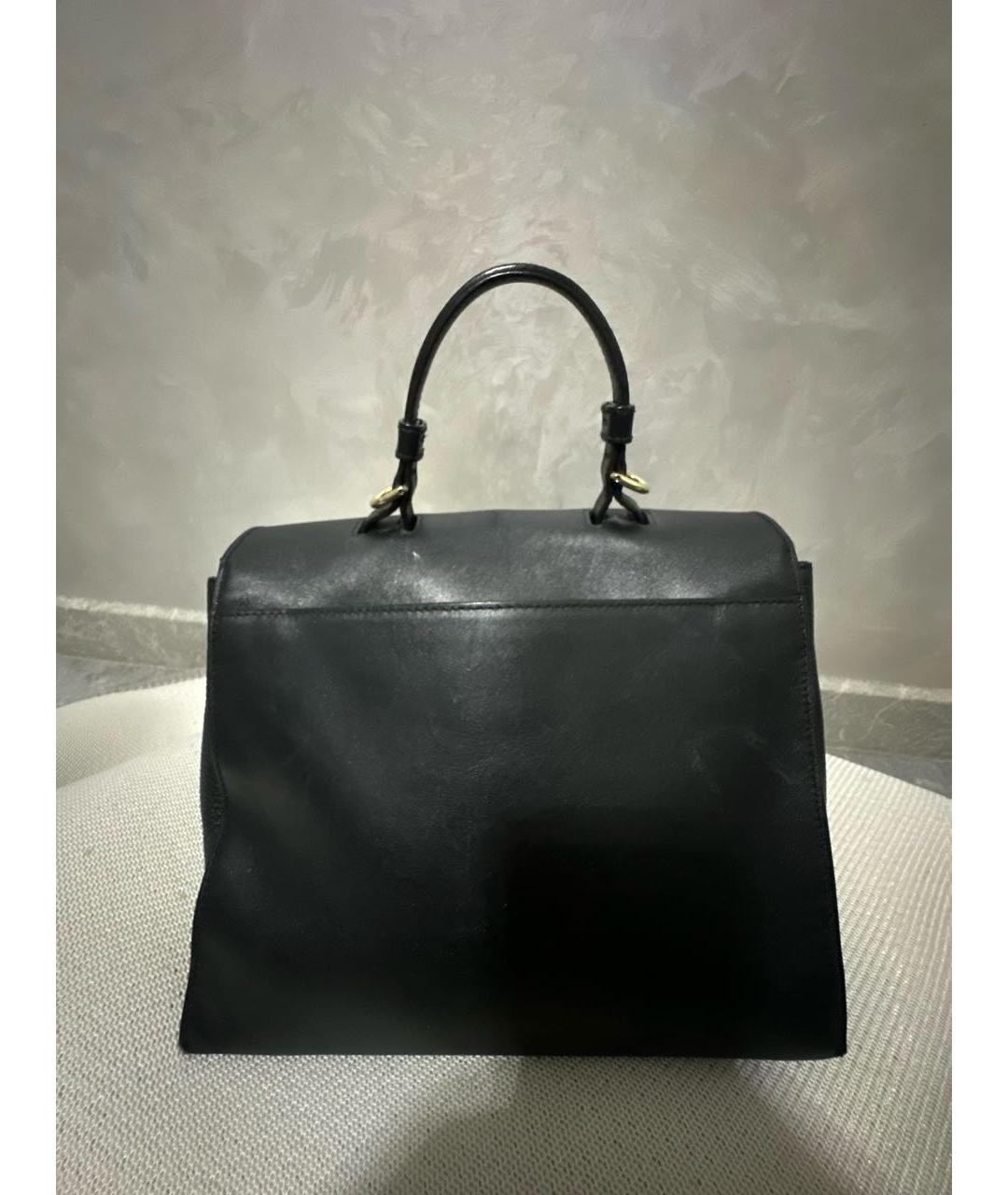 FURLA Черная кожаная сумка с короткими ручками, фото 3