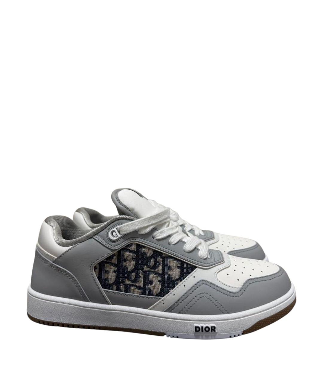 CHRISTIAN DIOR Серые кожаные низкие кроссовки / кеды, фото 1