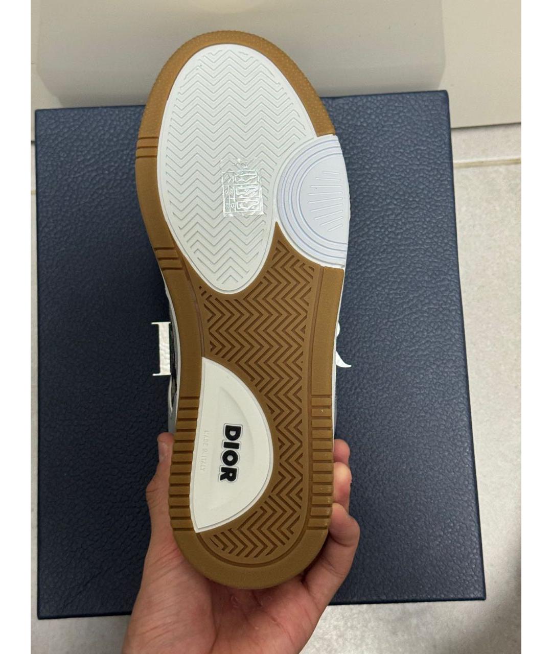 CHRISTIAN DIOR Серые кожаные низкие кроссовки / кеды, фото 7