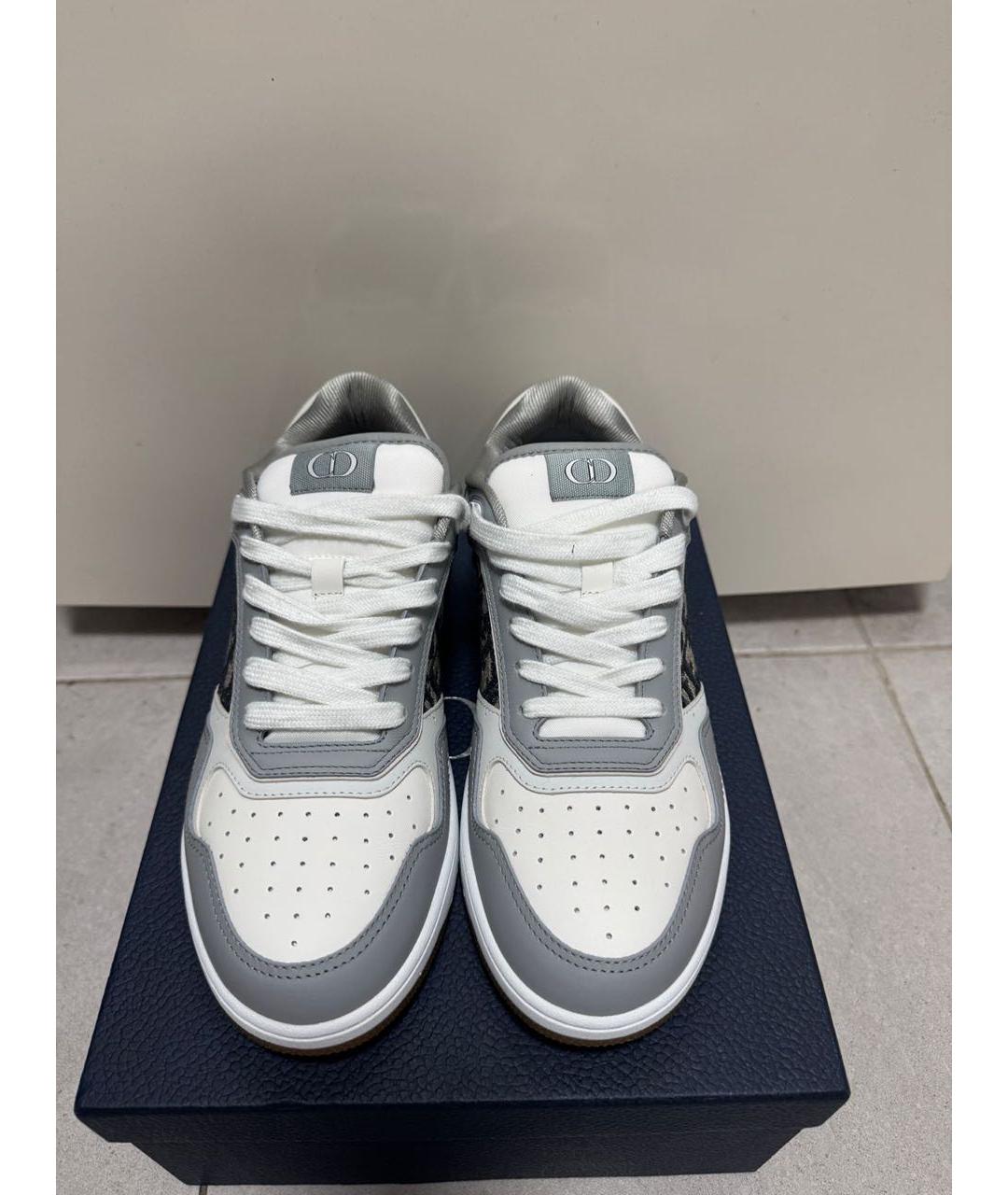 CHRISTIAN DIOR Серые кожаные низкие кроссовки / кеды, фото 2