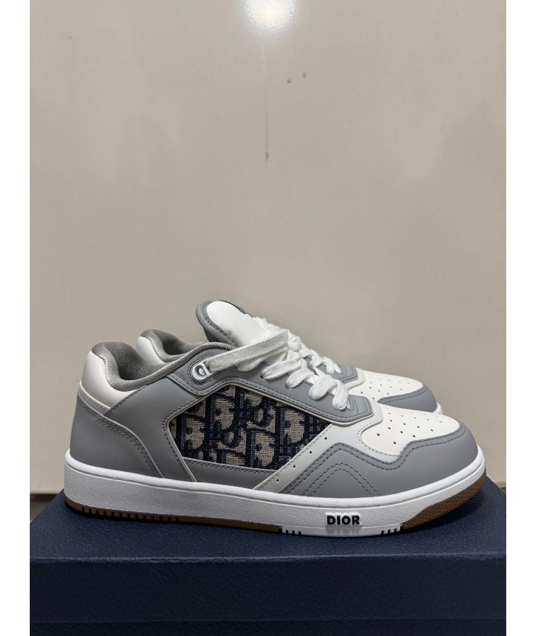 CHRISTIAN DIOR Серые кожаные низкие кроссовки / кеды, фото 9