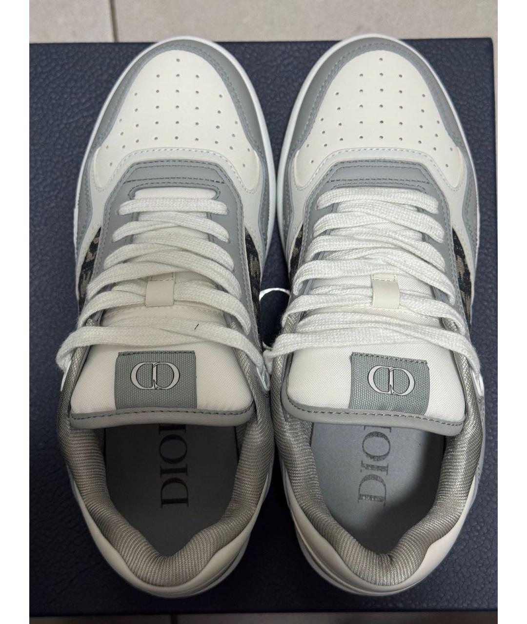 CHRISTIAN DIOR Серые кожаные низкие кроссовки / кеды, фото 3