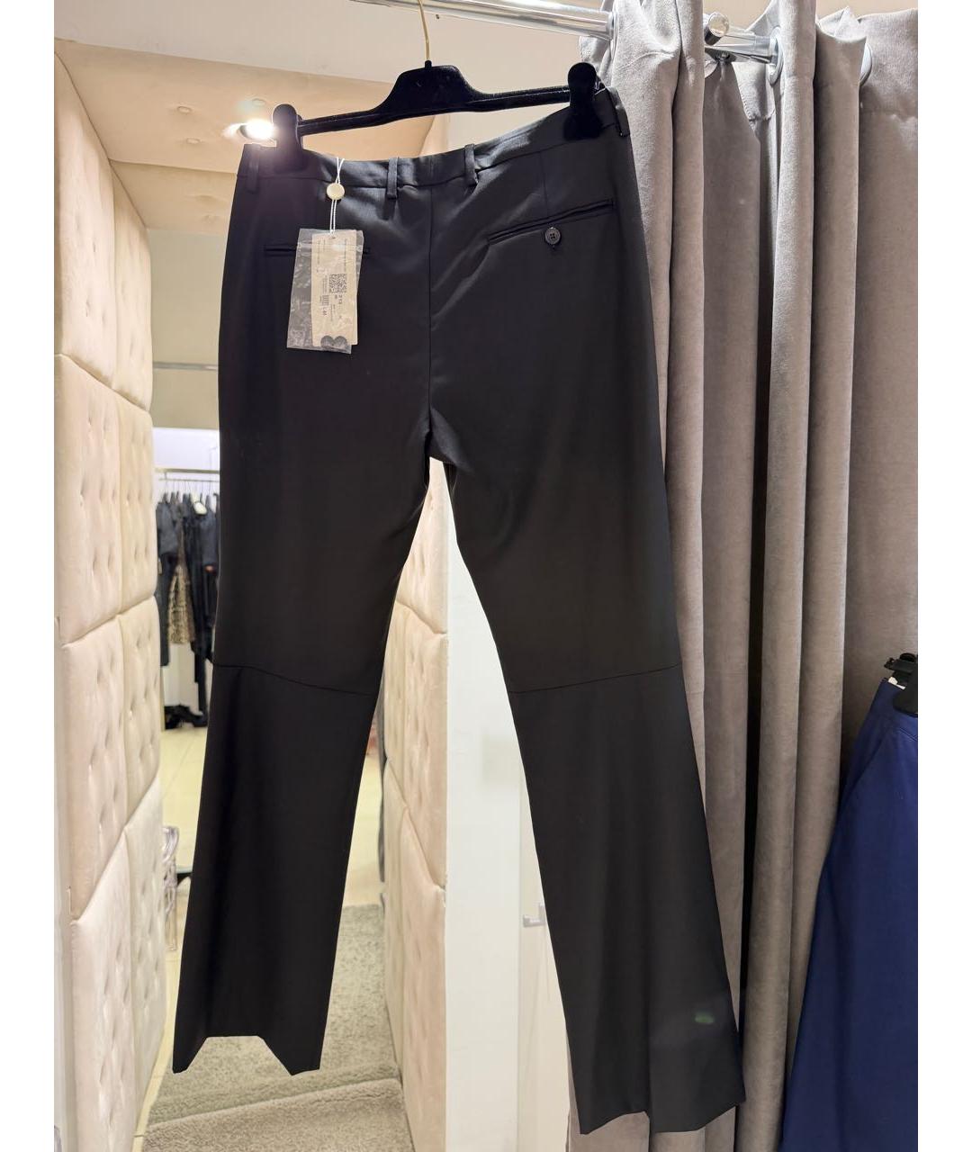 MAISON MARGIELA Черные шерстяные прямые брюки, фото 2