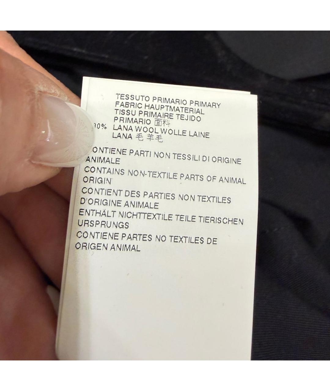 MAISON MARGIELA Черные шерстяные прямые брюки, фото 6