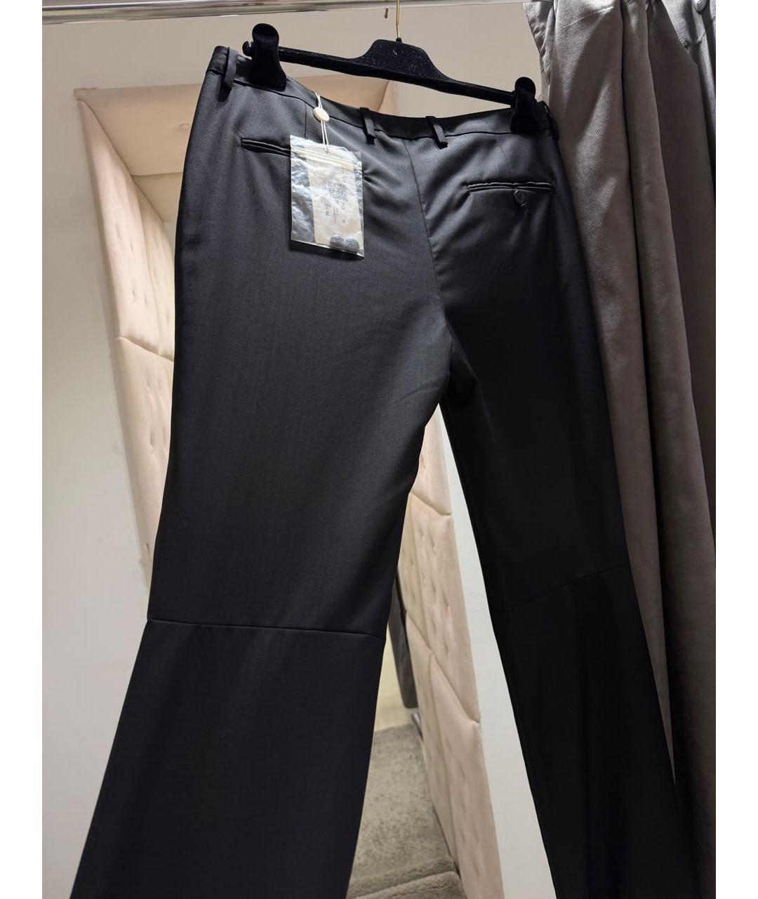 MAISON MARGIELA Черные шерстяные прямые брюки, фото 5