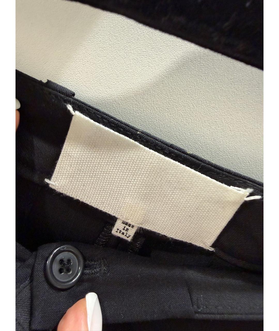 MAISON MARGIELA Черные шерстяные прямые брюки, фото 4