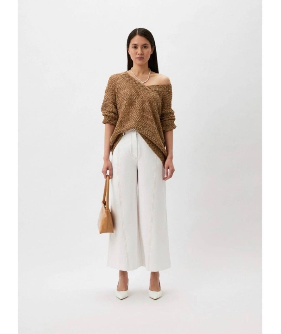 WEEKEND MAX MARA Коричневый льняной джемпер / свитер, фото 5