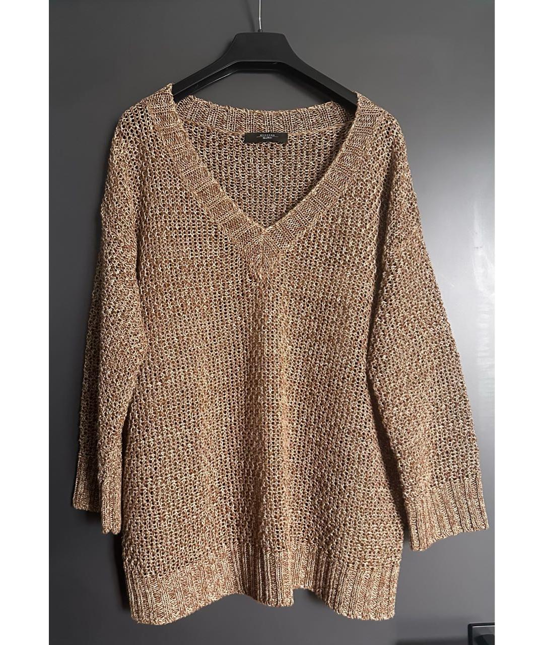 WEEKEND MAX MARA Коричневый льняной джемпер / свитер, фото 9