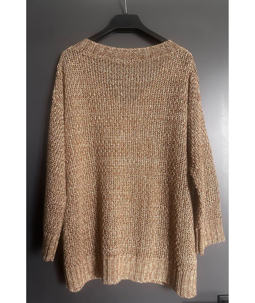 WEEKEND MAX MARA Коричневый льняной джемпер / свитер, фото 2
