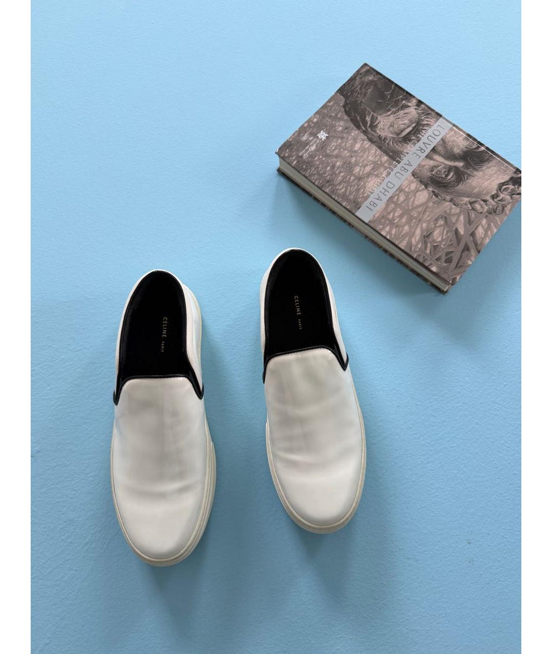 CELINE Белые кожаные слипоны, фото 2