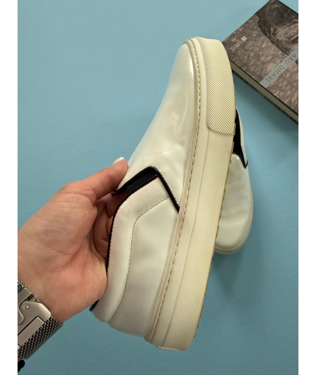CELINE Белые кожаные слипоны, фото 3