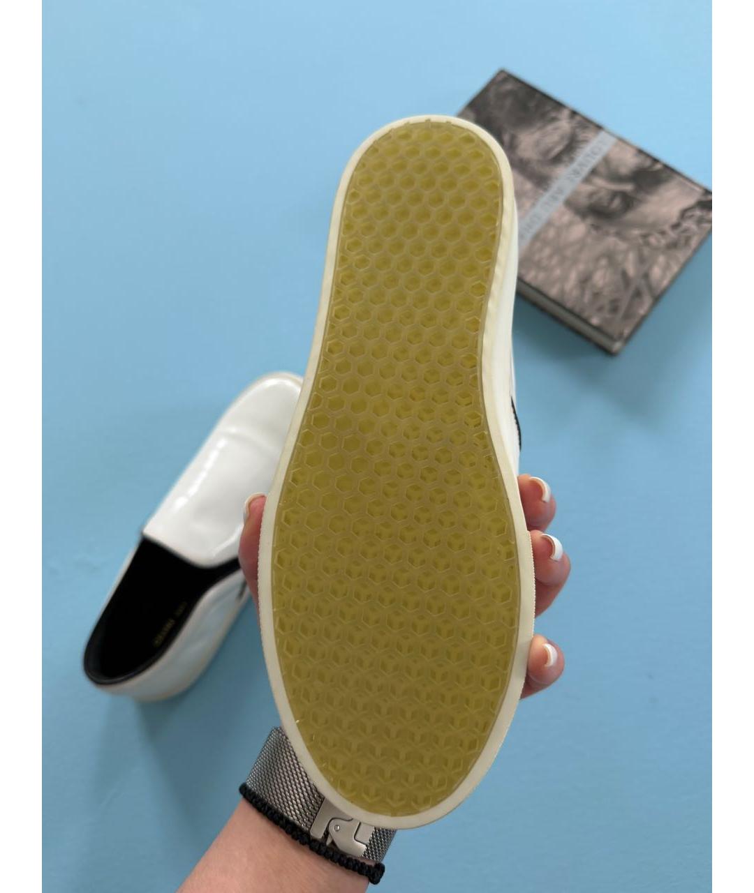 CELINE Белые кожаные слипоны, фото 4