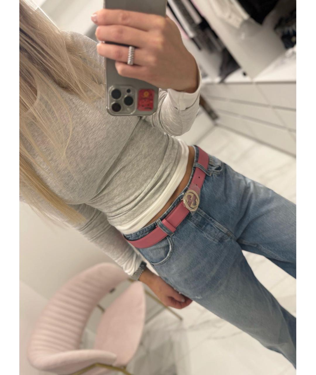 GUCCI Розовый кожаный ремень, фото 8