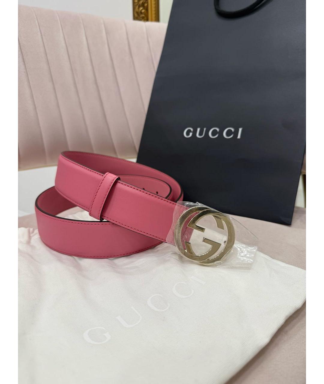 GUCCI Розовый кожаный ремень, фото 7