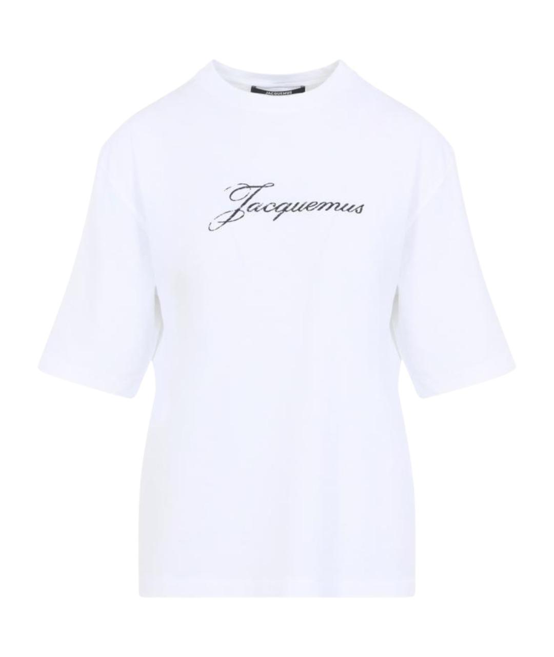 JACQUEMUS Белая хлопковая футболка, фото 1