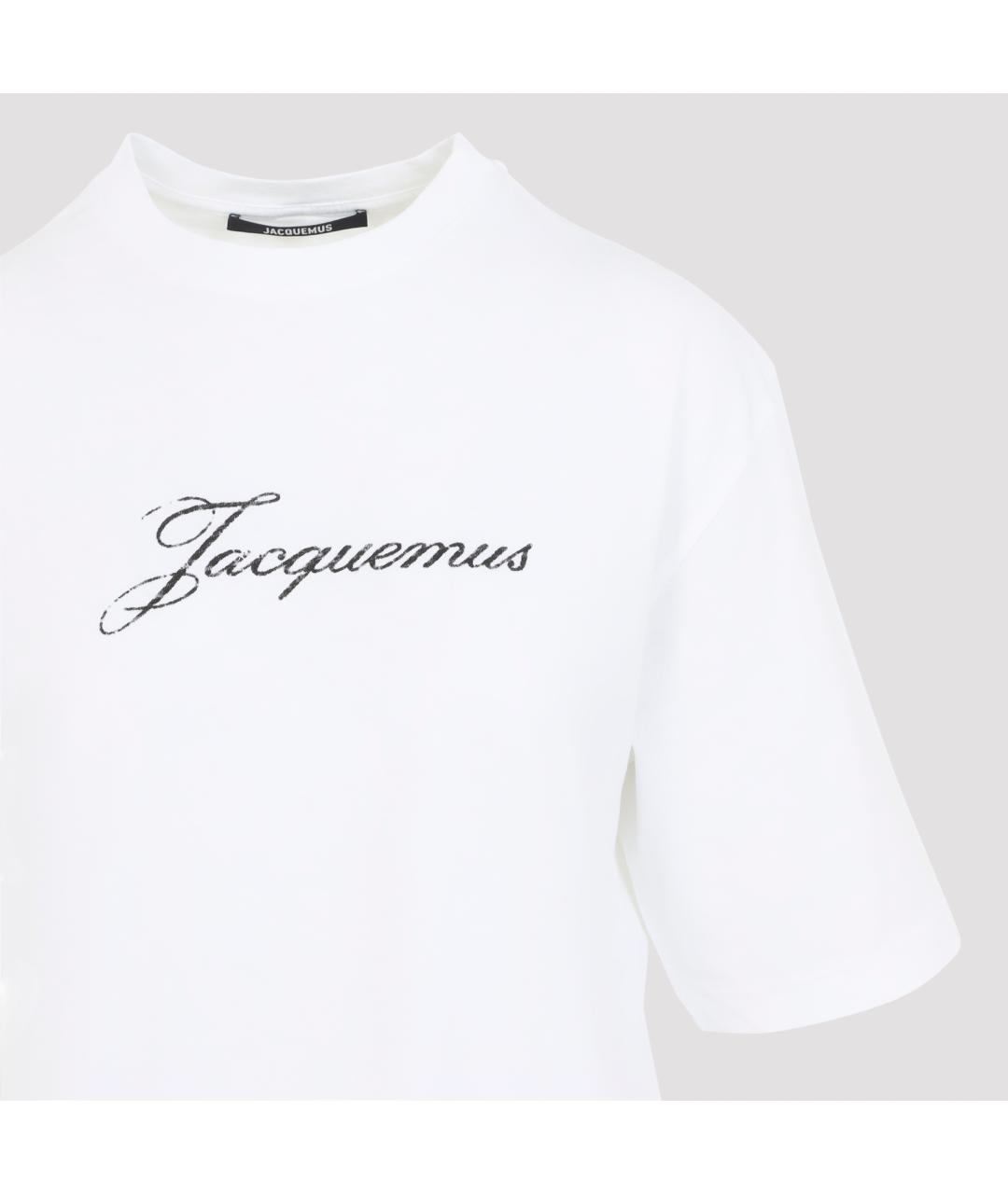 JACQUEMUS Белая хлопковая футболка, фото 3