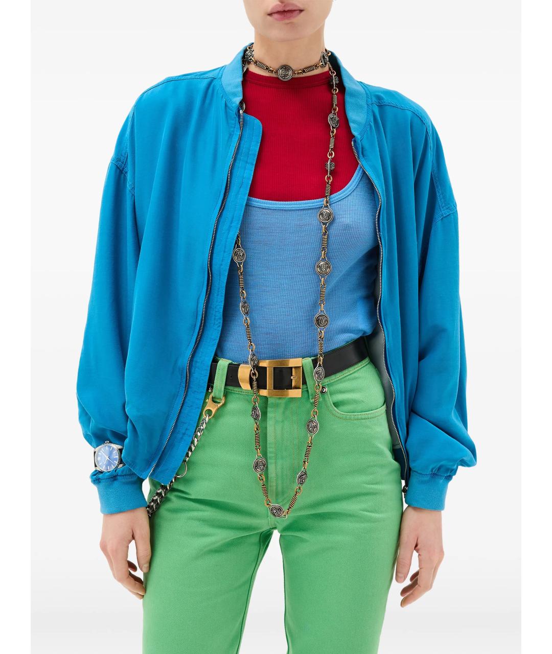 VERSACE Синяя хлопковая куртка, фото 3