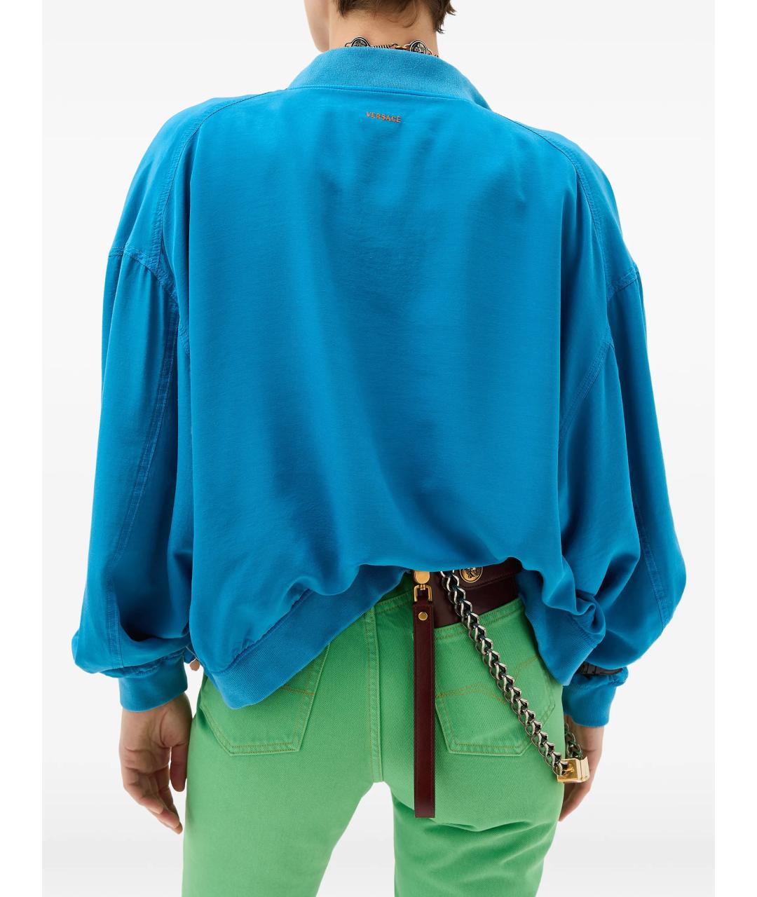 VERSACE Синяя хлопковая куртка, фото 4