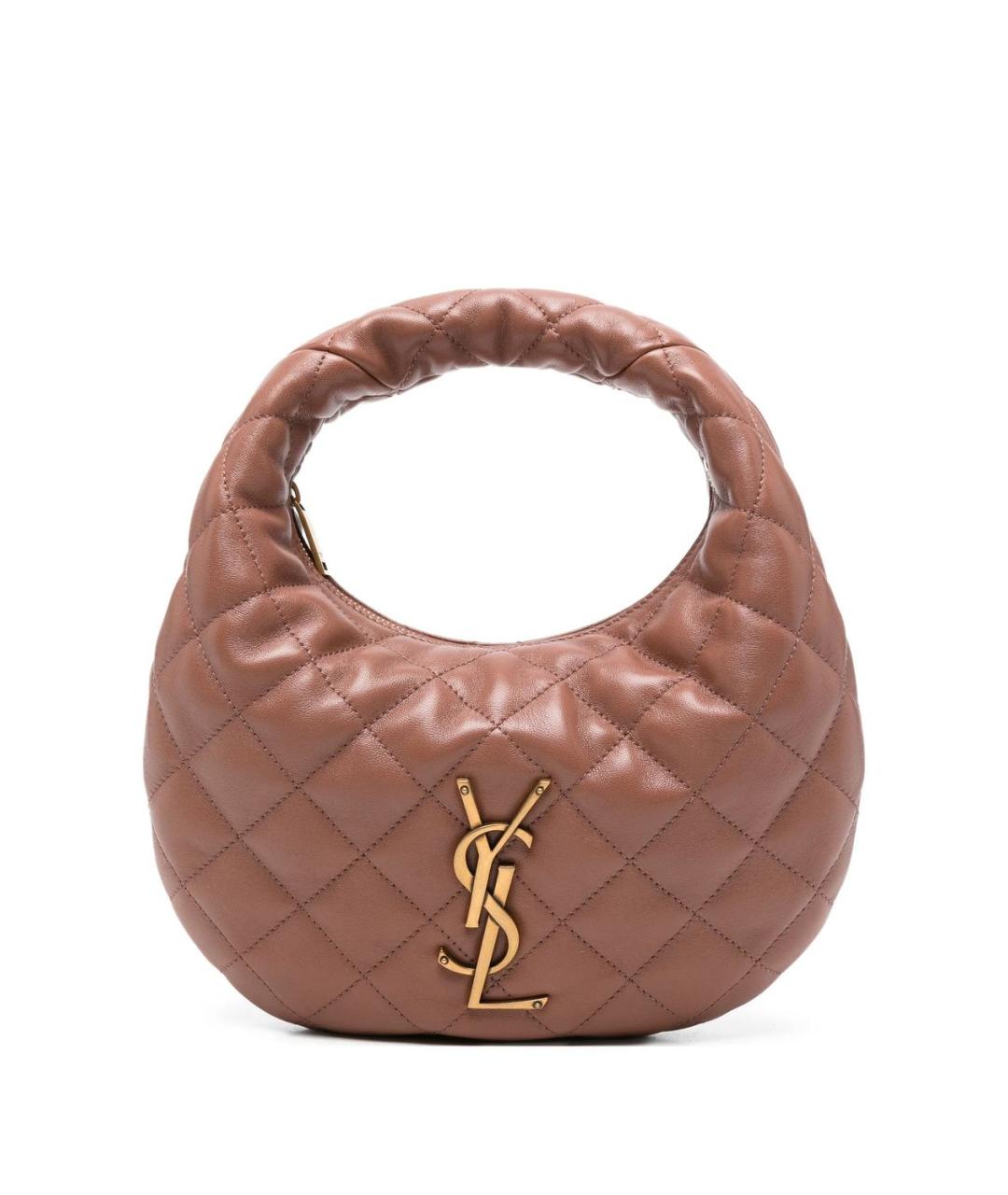 SAINT LAURENT Коралловая кожаная сумка через плечо, фото 1