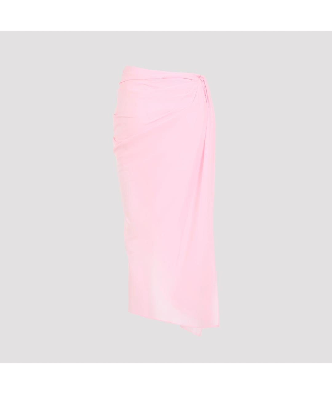 JACQUEMUS Розовая полиэстеровая юбка миди, фото 3