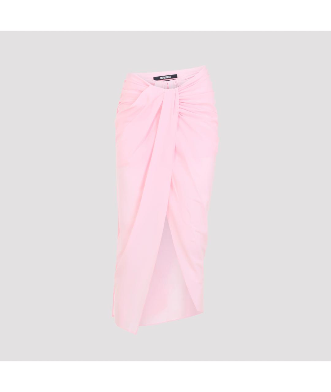 JACQUEMUS Розовая полиэстеровая юбка миди, фото 2