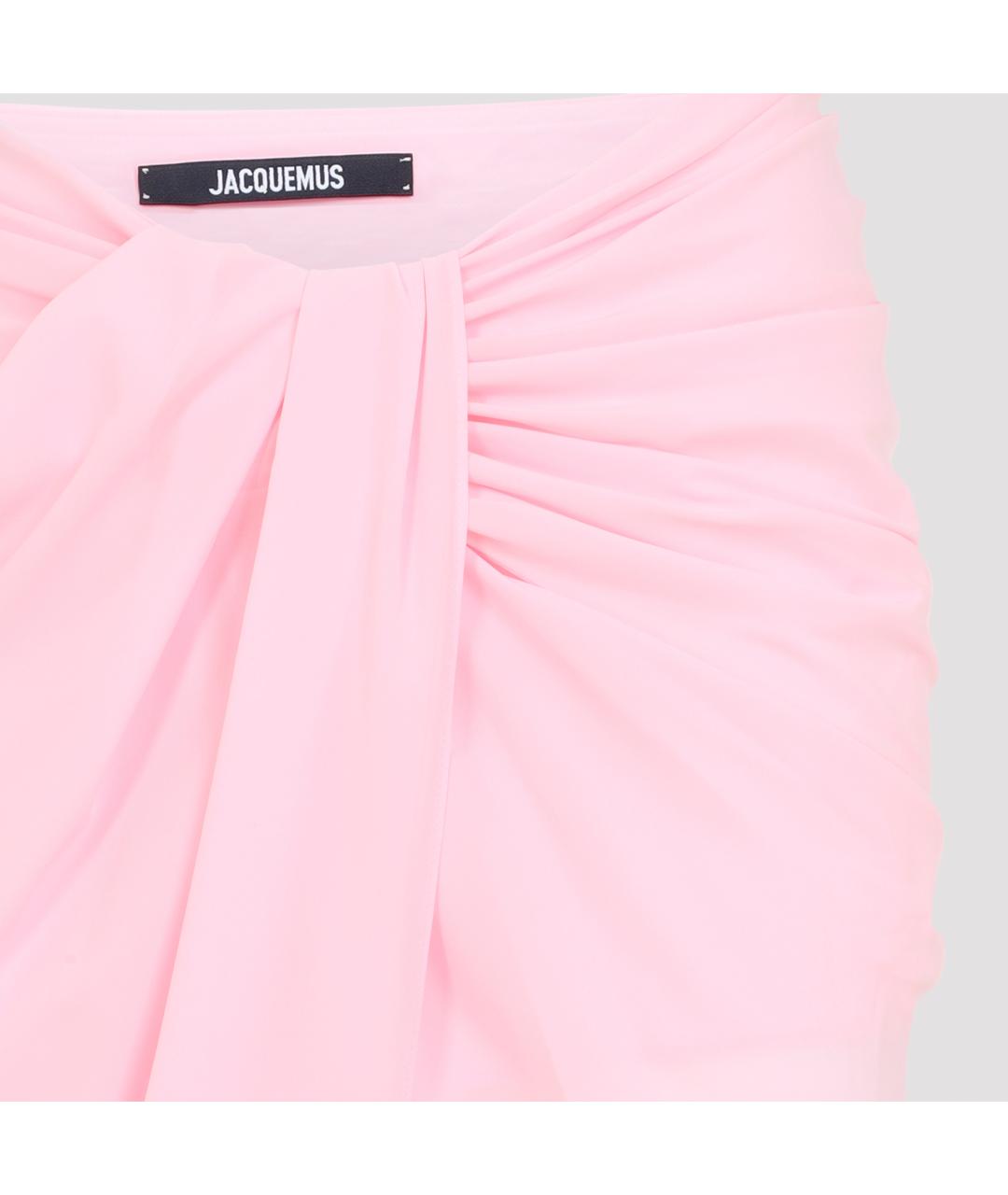 JACQUEMUS Розовая полиэстеровая юбка миди, фото 4