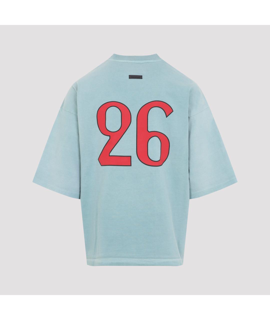 FEAR OF GOD Голубая хлопковая футболка, фото 2