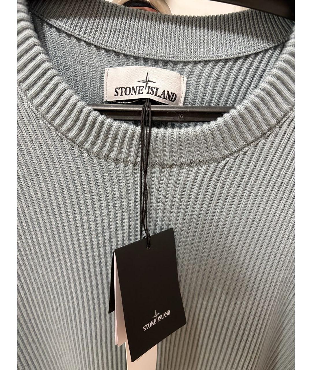 STONE ISLAND Голубой шерстяной джемпер / свитер, фото 3
