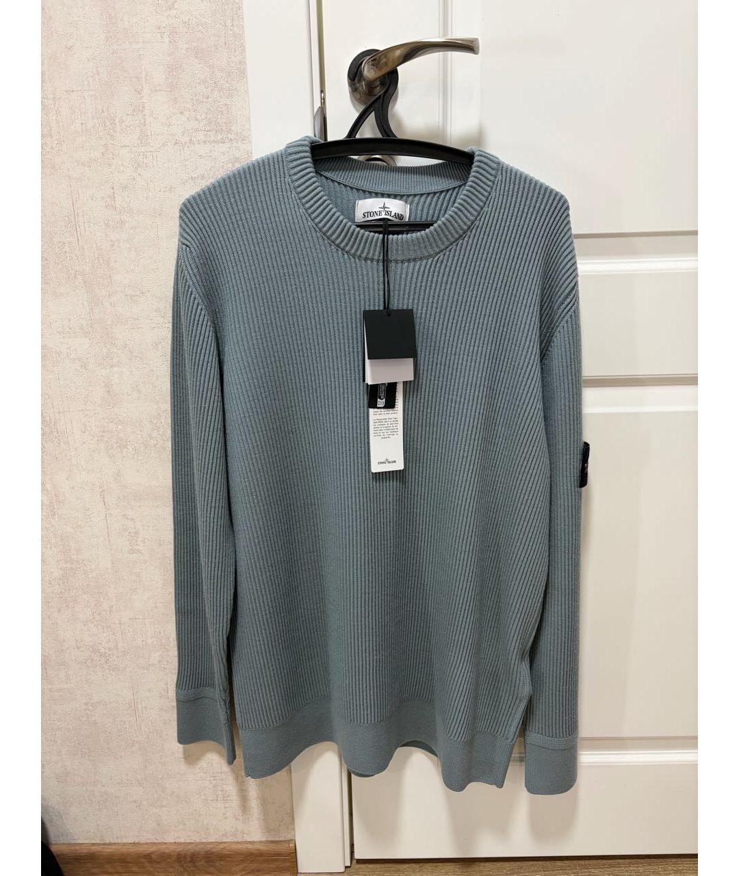 STONE ISLAND Голубой шерстяной джемпер / свитер, фото 6